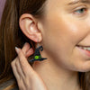 Witch's Hat Drop Earrings - Black