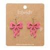 Bows Drop Earrings – Pink  -  Erstwilder Essentials  -  Quirky Resin and Enamel Accessories