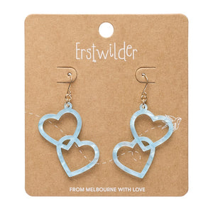 Heart Rings Drop Earrings – Blue  -  Erstwilder Essentials  -  Quirky Resin and Enamel Accessories
