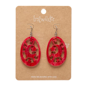 Moonlight Drop Earrings - Red  -  Erstwilder Essentials  -  Quirky Resin and Enamel Accessories