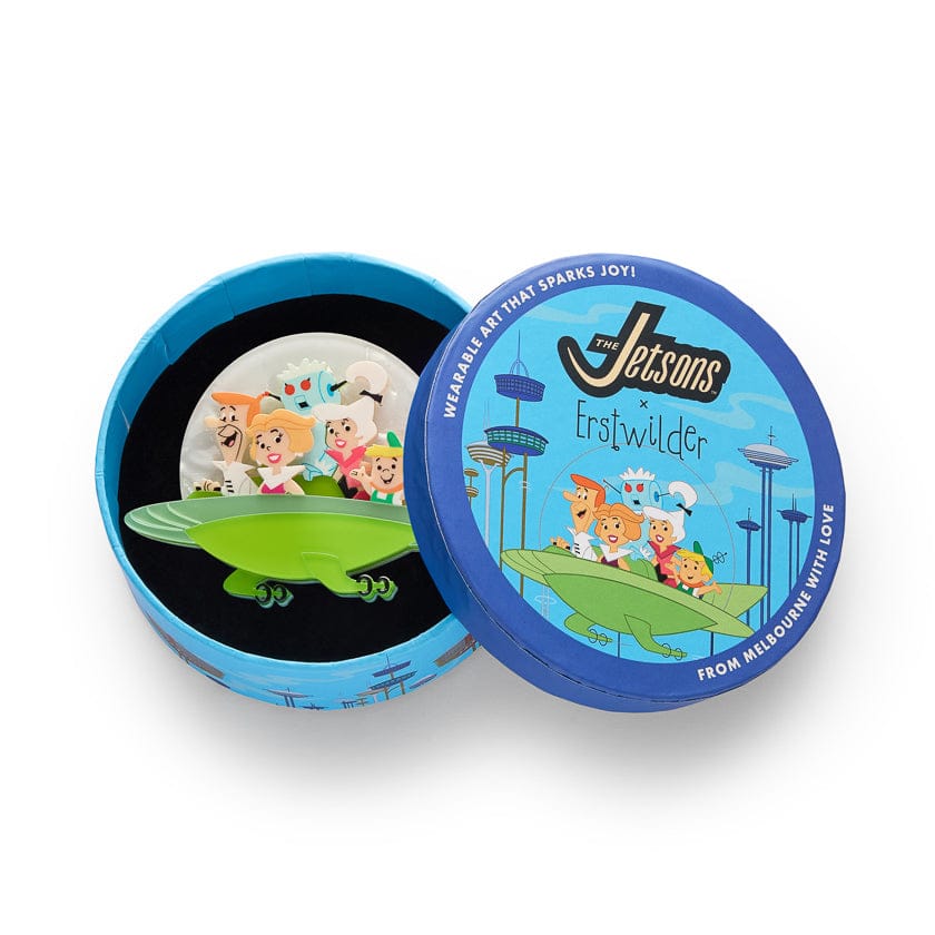 The Jetsons Aerocar Brooch  -  Erstwilder  -  Quirky Resin and Enamel Accessories