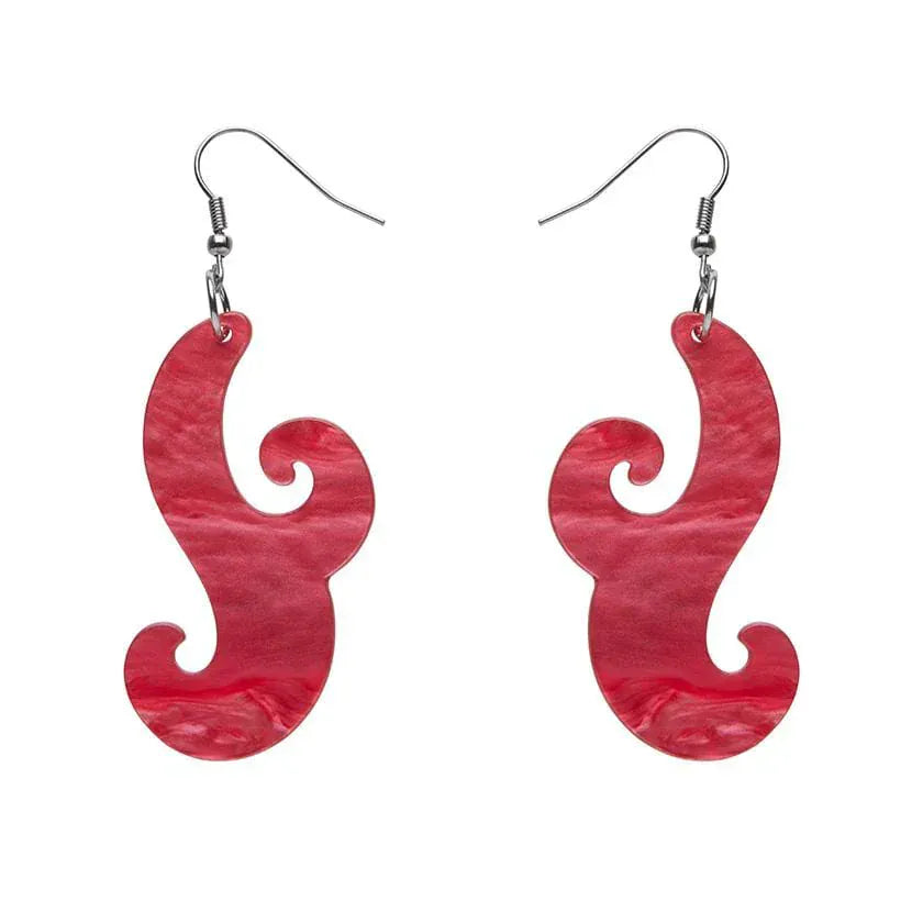 Nouveau Ripple Resin Drop Earrings - Pink  -  Erstwilder Essentials  -  Quirky Resin and Enamel Accessories