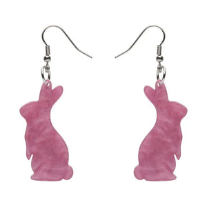 Bunny Ripple Resin Drop Earrings - Mauve  -  Erstwilder Essentials  -  Quirky Resin and Enamel Accessories