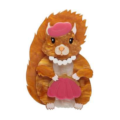 The Sophisticated Squirrel Brooch  -  Erstwilder  -  Quirky Resin and Enamel Accessories