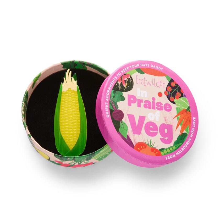 Corn to be Wild Brooch  -  Erstwilder  -  Quirky Resin and Enamel Accessories