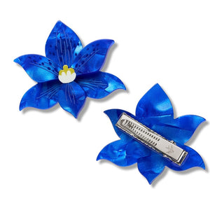 Spotted Sun Orchid Hair Clips - 2 Piece  -  Erstwilder  -  Quirky Resin and Enamel Accessories