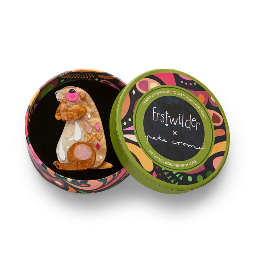 The Prudent Prairie Dog Brooch  -  Erstwilder  -  Quirky Resin and Enamel Accessories