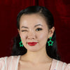 Double Star Stud Earrings – Green  -  Erstwilder Essentials  -  Quirky Resin and Enamel Accessories