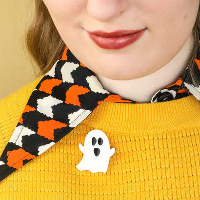 Glitter Ghost Mini Brooch  -  Erstwilder  -  Quirky Resin and Enamel Accessories