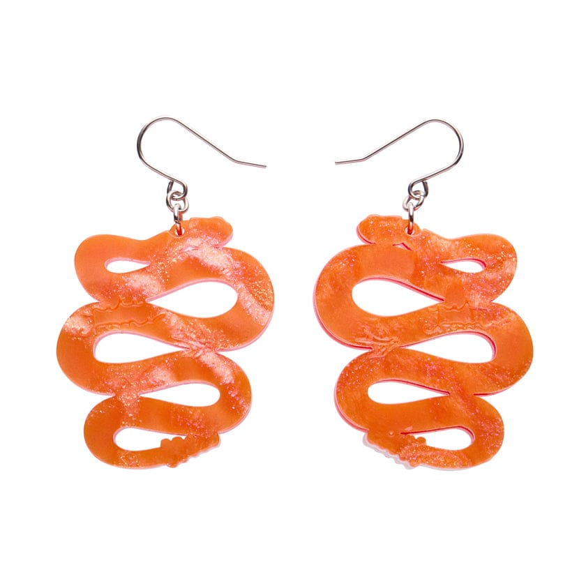 The Rowdy Rattlesnake Drop Earrings  -  Erstwilder  -  Quirky Resin and Enamel Accessories