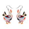 Clara the Chicken Drop Earrings