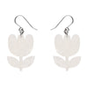 Tulip Drop Earrings - White  -  Erstwilder Essentials  -  Quirky Resin and Enamel Accessories