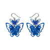 Double Butterfly Drop Earrings - Blue  -  Erstwilder Essentials  -  Quirky Resin and Enamel Accessories