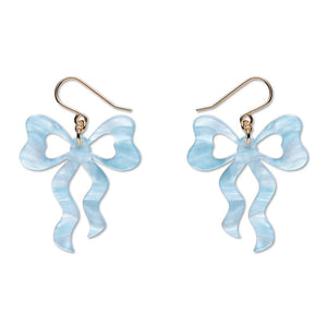 Bows Drop Earrings – Blue  -  Erstwilder Essentials  -  Quirky Resin and Enamel Accessories