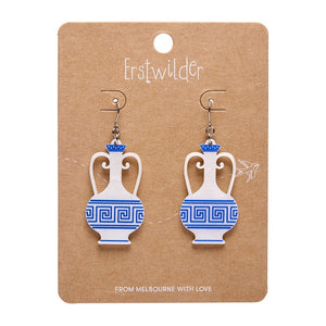 Amphora Drop Earrings - White  -  Erstwilder Essentials  -  Quirky Resin and Enamel Accessories