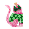 Feline Fab-Yule-Us Brooch  -  Erstwilder  -  Quirky Resin and Enamel Accessories