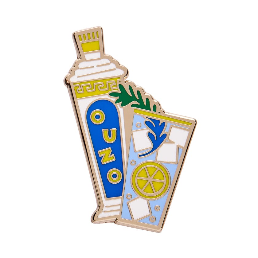 Opa! Ouzo Enamel Pin  -  Erstwilder  -  Quirky Resin and Enamel Accessories