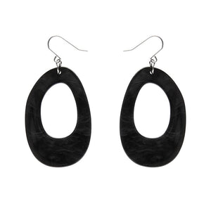 Bold Hoop Ripple Drop Earrings - Black  -  Erstwilder Essentials  -  Quirky Resin and Enamel Accessories