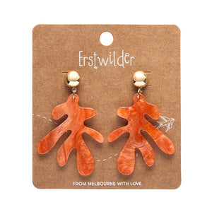 Coral Ripple Glitter Drop Earrings - Orange  -  Erstwilder Essentials  -  Quirky Resin and Enamel Accessories