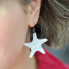 Starfish Ripple Drop Earrings - White  -  Erstwilder Essentials  -  Quirky Resin and Enamel Accessories