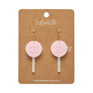 Lollypop Drop Earrings - Light Pink  -  Erstwilder Essentials  -  Quirky Resin and Enamel Accessories