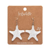 Starfish Ripple Drop Earrings - White  -  Erstwilder Essentials  -  Quirky Resin and Enamel Accessories