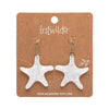 Starfish Ripple Drop Earrings - White