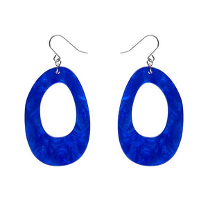 Bold Hoop Ripple Drop Earrings - Navy Blue  -  Erstwilder Essentials  -  Quirky Resin and Enamel Accessories