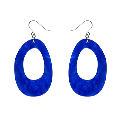 Bold Hoop Ripple Drop Earrings - Navy Blue  -  Erstwilder Essentials  -  Quirky Resin and Enamel Accessories