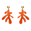 Coral Ripple Glitter Drop Earrings - Orange