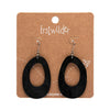 Bold Hoop Ripple Drop Earrings - Black