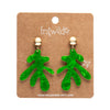 Coral Ripple Drop Earrings - Green
