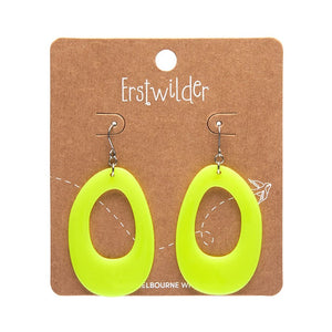 Bold Hoop Solid Drop Earrings - Neon Yellow  -  Erstwilder Essentials  -  Quirky Resin and Enamel Accessories