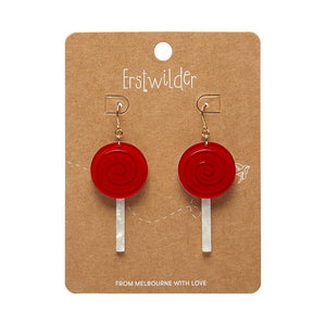 Lollypop Drop Earrings - Red  -  Erstwilder Essentials  -  Quirky Resin and Enamel Accessories