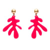 Coral Solid Drop Earrings - Neon Pink
