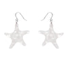 Starfish Ripple Drop Earrings - White