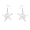 Starfish Ripple Drop Earrings - White