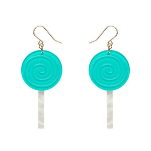 Lollypop Drop Earrings - Green  -  Erstwilder Essentials  -  Quirky Resin and Enamel Accessories