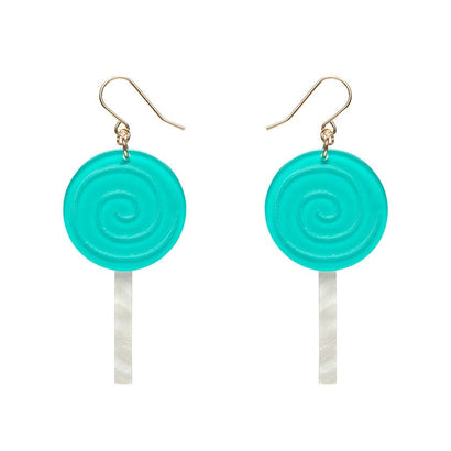 Lollypop Drop Earrings - Green  -  Erstwilder Essentials  -  Quirky Resin and Enamel Accessories
