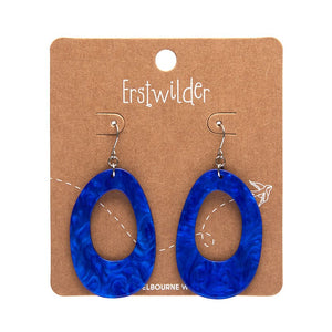 Bold Hoop Ripple Drop Earrings - Navy Blue  -  Erstwilder Essentials  -  Quirky Resin and Enamel Accessories