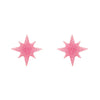 Atomic Star Glitter Stud Earring - Pink  -  Erstwilder Essentials  -  Quirky Resin and Enamel Accessories