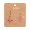 Atomic Star Glitter Drop Earring - Pink