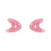 Atomic Boomerang Glitter Stud Earrings - Pink  -  Erstwilder Essentials  -  Quirky Resin and Enamel Accessories