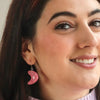 Atomic Boomerang Glitter Drop Earrings - Pink  -  Erstwilder Essentials  -  Quirky Resin and Enamel Accessories