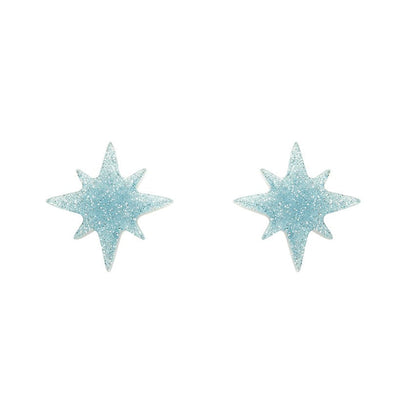 Atomic Star Glitter Stud Earring - Blue  -  Erstwilder Essentials  -  Quirky Resin and Enamel Accessories