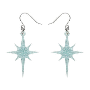Atomic Star Glitter Drop Earring - Blue  -  Erstwilder Essentials  -  Quirky Resin and Enamel Accessories
