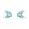 Atomic Boomerang Glitter Stud Earrings - Blue  -  Erstwilder Essentials  -  Quirky Resin and Enamel Accessories