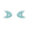 Atomic Boomerang Glitter Stud Earrings - Blue