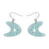 Atomic Boomerang Glitter Drop Earrings - Blue  -  Erstwilder Essentials  -  Quirky Resin and Enamel Accessories