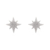 Atomic Star Glitter Stud Earring - Silver